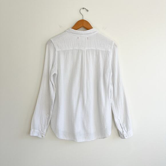 Xierena White Scout Gauze Button Down Top Shirt, Size Medium - Picture 6 of 13